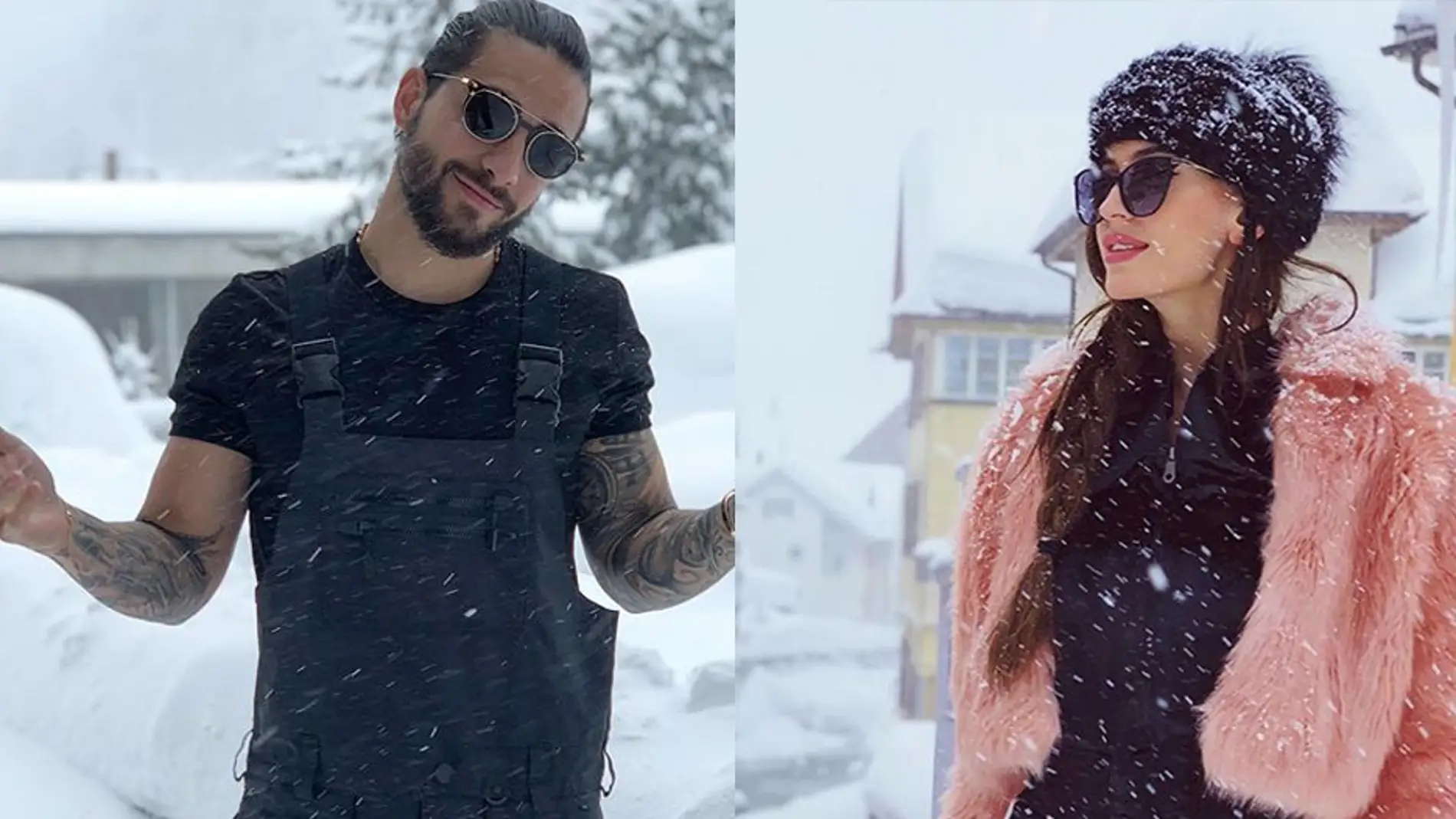 Maluma y Natalia Barulích pasaron unos días en la nieve