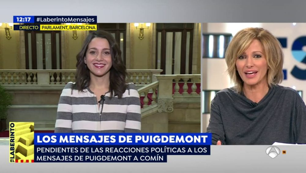 Arrimadas, sobre los mensajes de Puigdemont: "Ahora resulta que los traidores van a ser ellos"