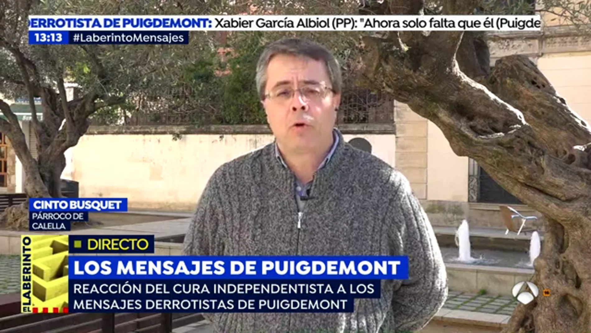 El párroco de Calella, sobre los mensajes difundidos de Puigdemont: "Me parece bastante triste entrar en una conversación privada"