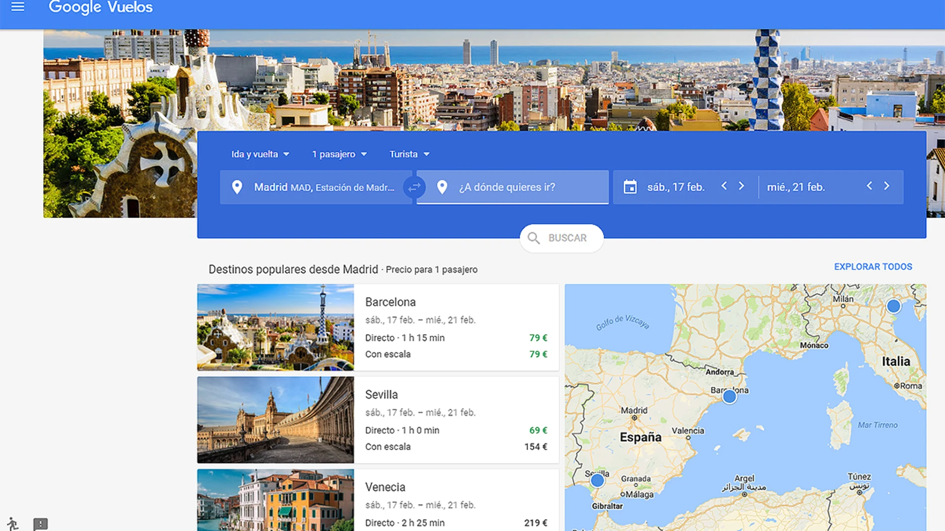 Imagen de Google Vuelos Imagen de Google Vuelos
