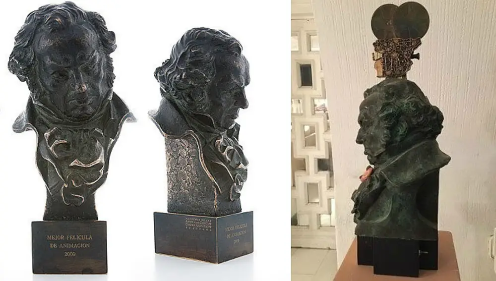 El busto de Goya, antes y después
