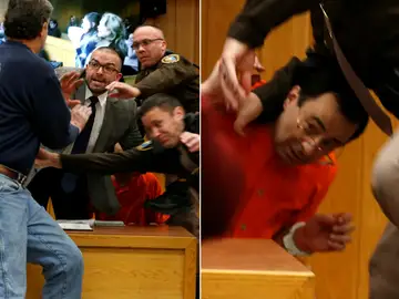 Un padre de víctimas de Nassar trata de agredir al doctor Un padre de víctimas de Nassar trata de agredir al doctor