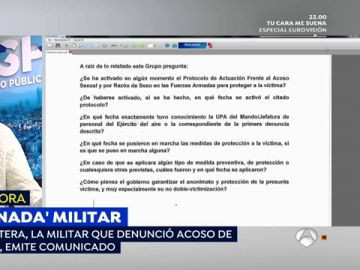 El comunicado de Zaida Cantera, la comandante que denunci&oacute; acoso sexual de un mando, sobre la 'Manada' militar