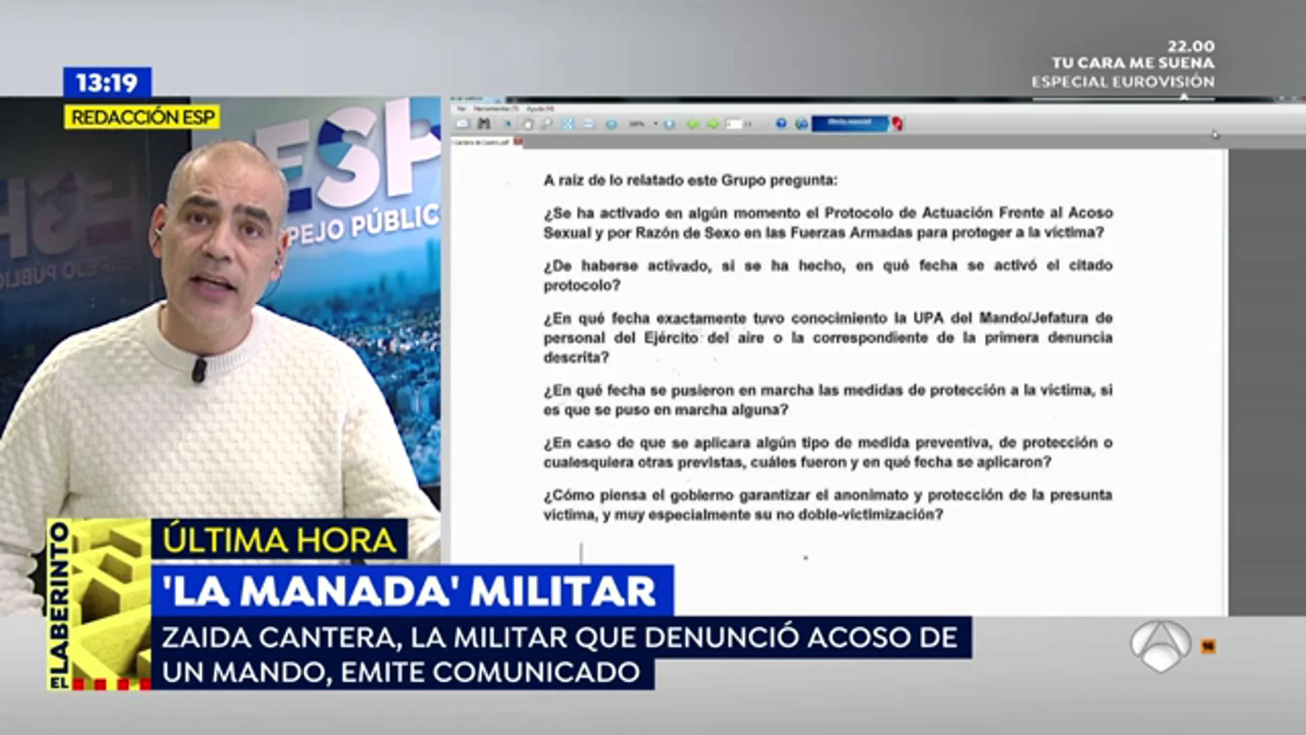 El comunicado de Zaida Cantera, la comandante que denunció acoso sexual de un mando, sobre la 'Manada' militar