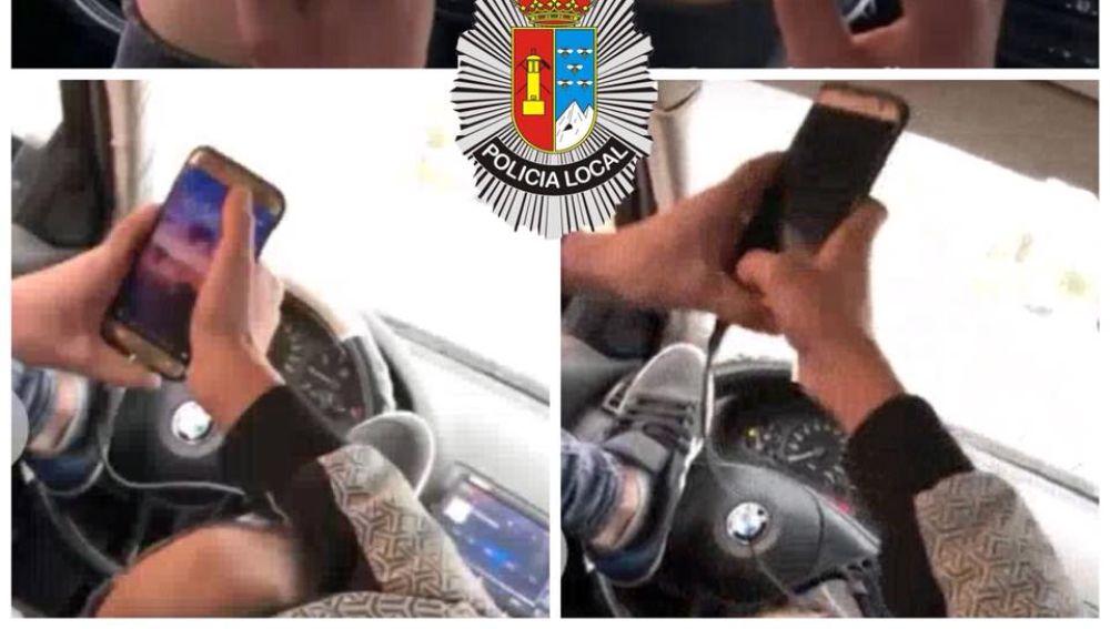 hombre conduce con los pies