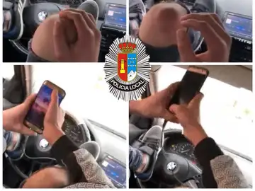 hombre conduce con los pies hombre conduce con los pies