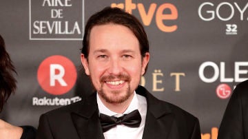 El líder de Podemos, Pablo Iglesias, en los Premios Goya 2018