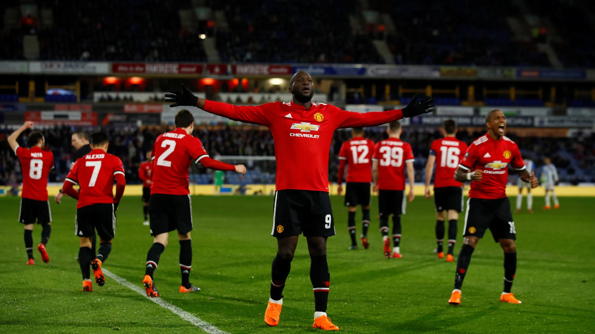 Lukaku celebrando el gol en la FA Cup Lukaku celebrando el gol en la FA Cup