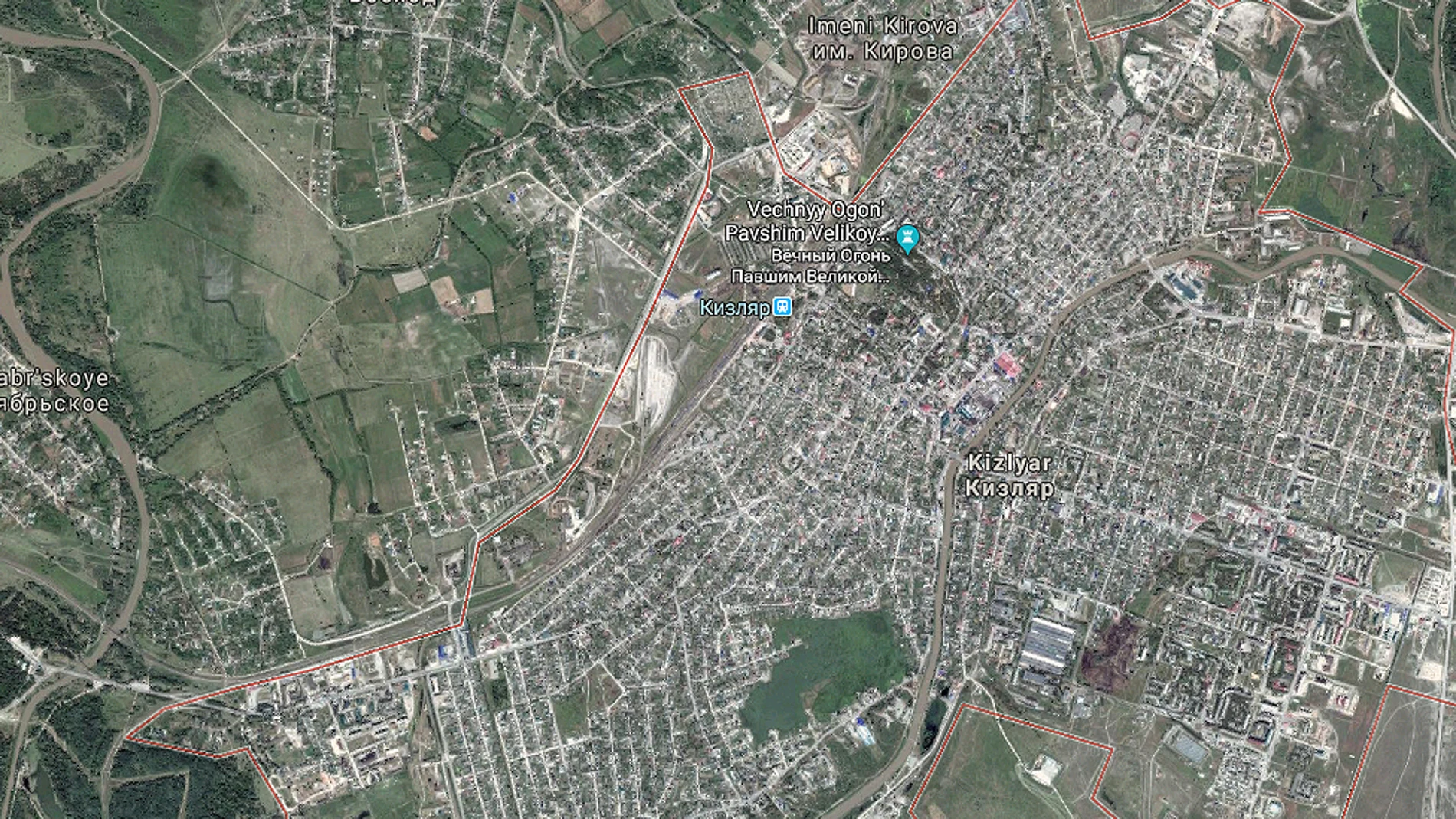 Imagen del mapa de la localidad de Kizliar en Daguestán Imagen del mapa de la localidad de Kizliar en Daguestán