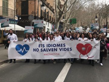 Manifestantes de 'Mos Movem' en Palma 