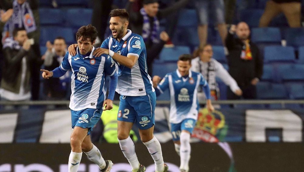 Granero celebra su gol con el Espanyol