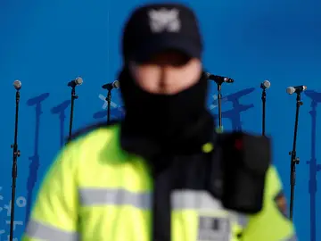 Imagen de un policía en Corea del Sur Imagen de un policía en Corea del Sur