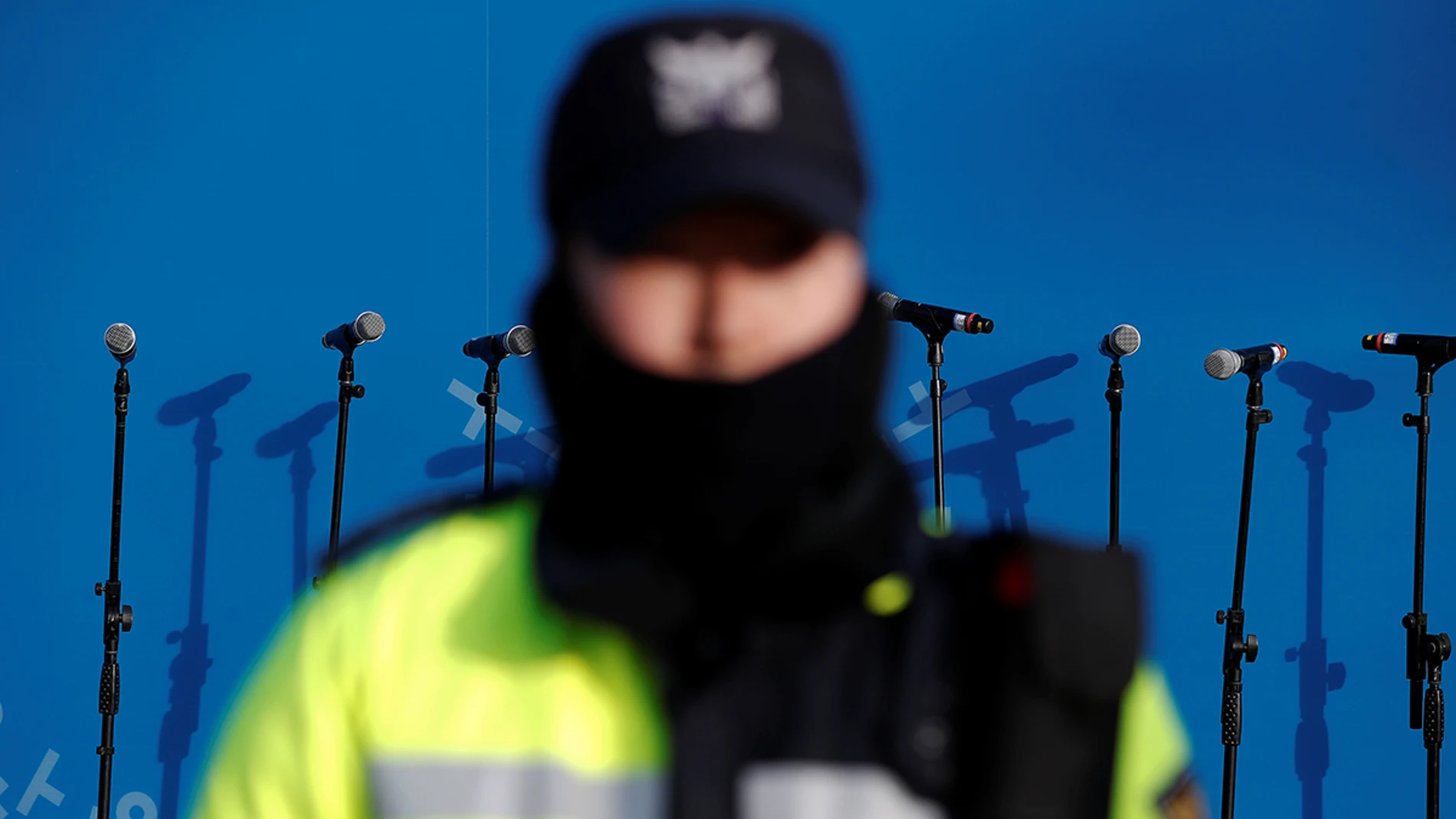 Imagen de un policía en Corea del Sur Imagen de un policía en Corea del Sur