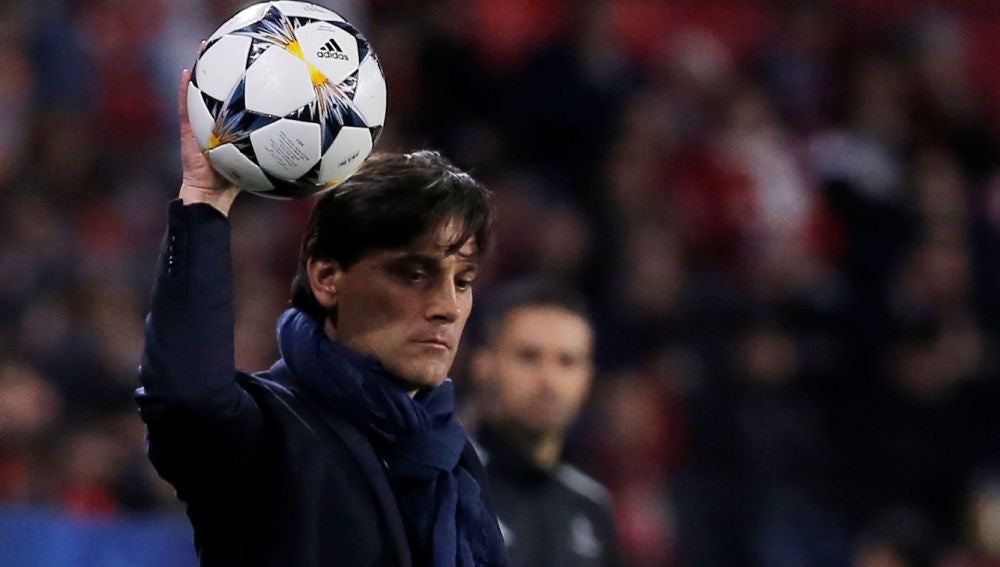 Montella, durante el partido contra el United