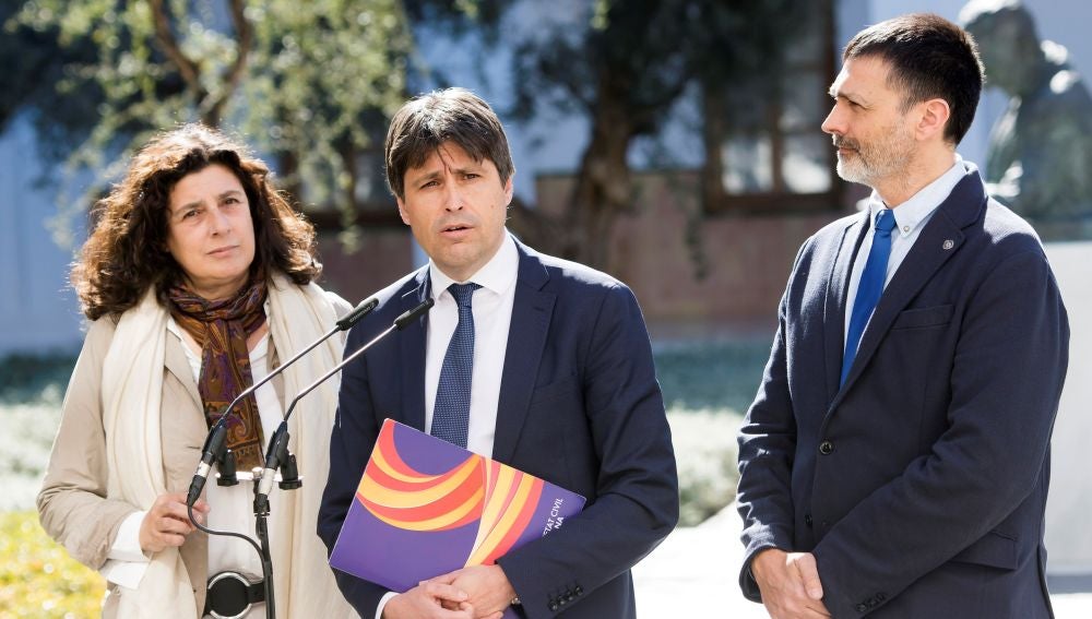 El presidente de SCC, José Rosiñol, y los vicepresidentes de la entidad, Óscar Uceda y Miriam Tey,