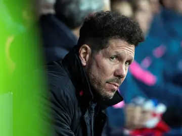 Simeone, durante el partido contra el Copenhague Simeone, durante el partido contra el Copenhague