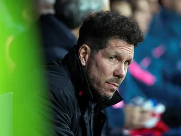 Simeone, durante el partido contra el Copenhague Simeone, durante el partido contra el Copenhague
