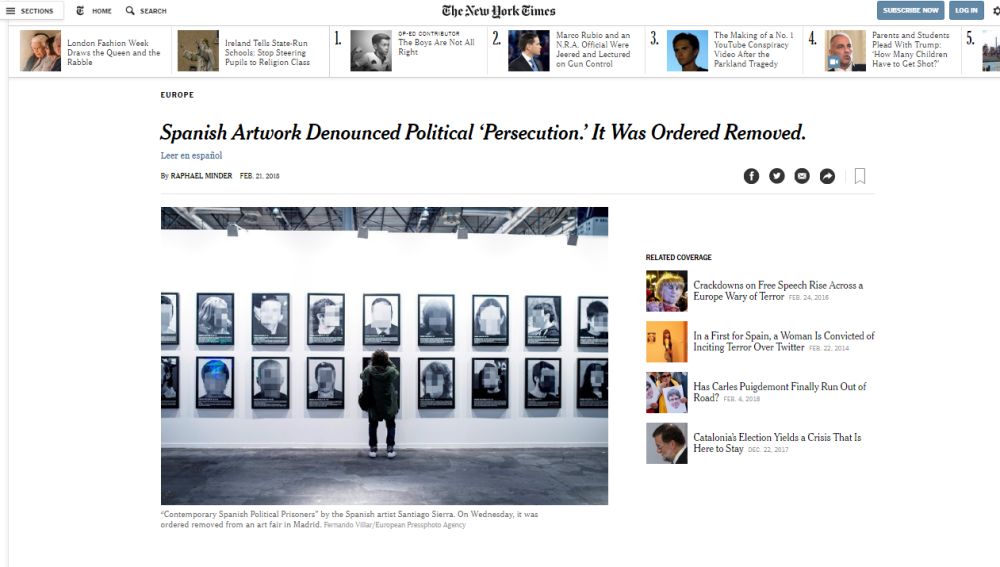 Artículo en 'The New York Times'
