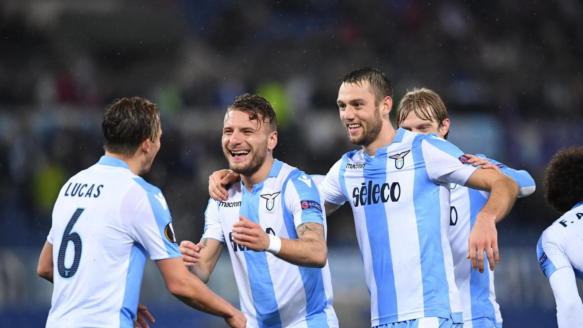 Los jugadores de la Lazio celebran su victoria Los jugadores de la Lazio celebran su victoria