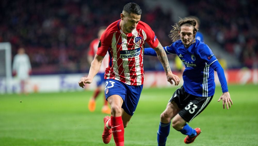 Vitolo, durante el partido contra el Copenhague