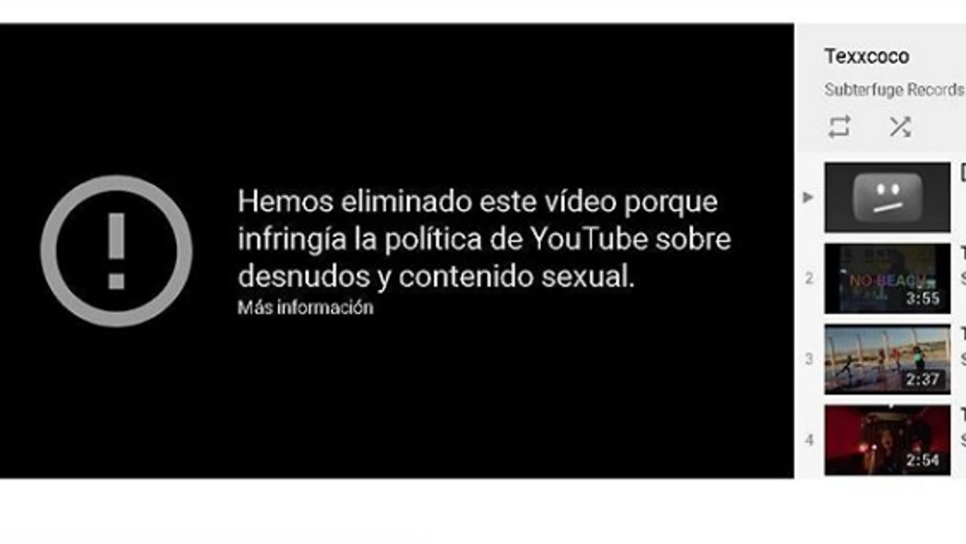 Vídeo de YouTube censurado Vídeo de YouTube censurado