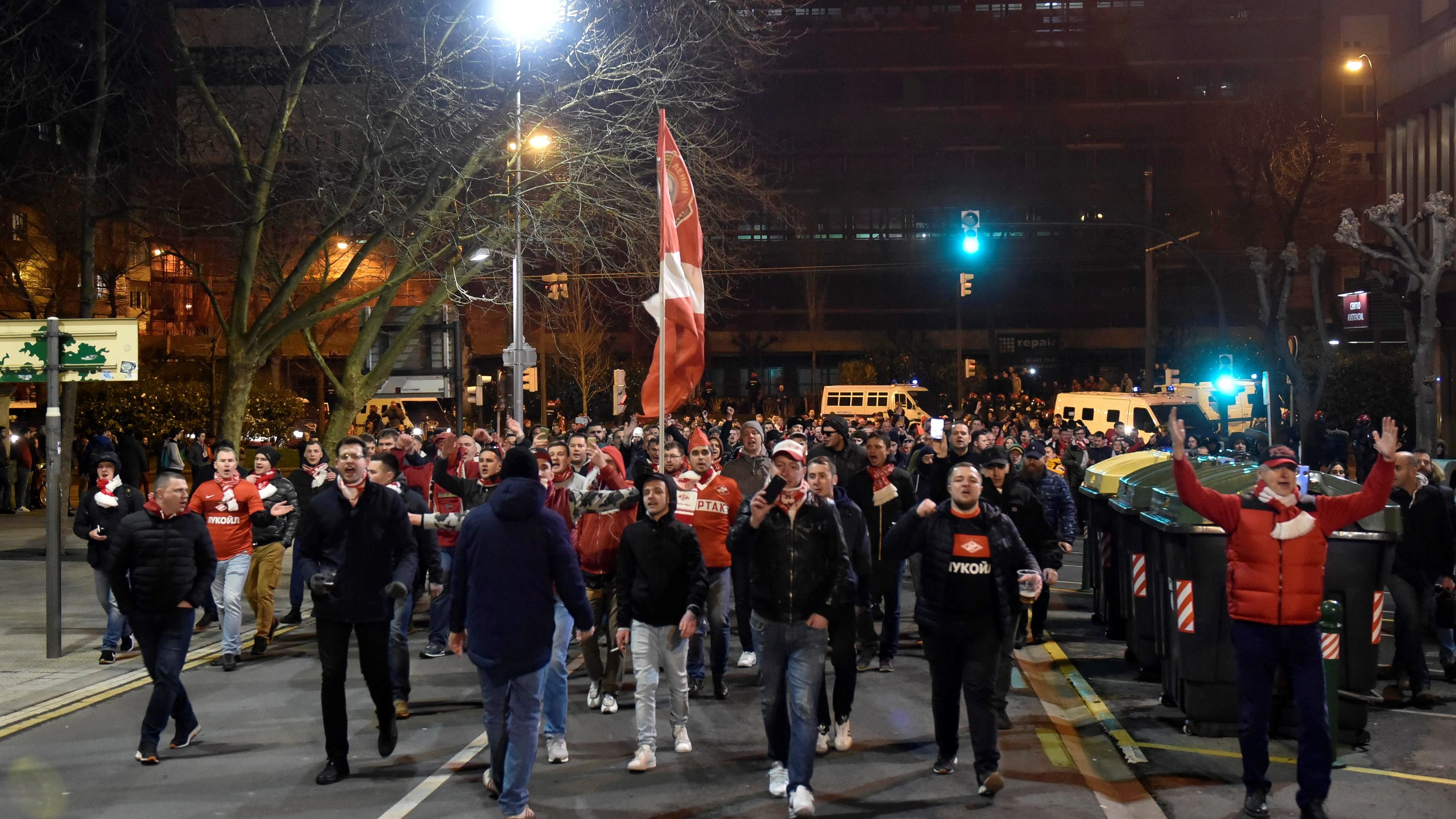 Ultras del Spartak de Moscú, en Bilbao