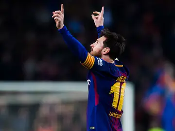 Messi celebra un gol con el Barcelona Messi celebra un gol con el Barcelona