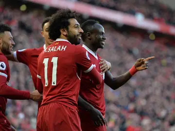El Liverpool celebrando un gol El Liverpool celebrando un gol