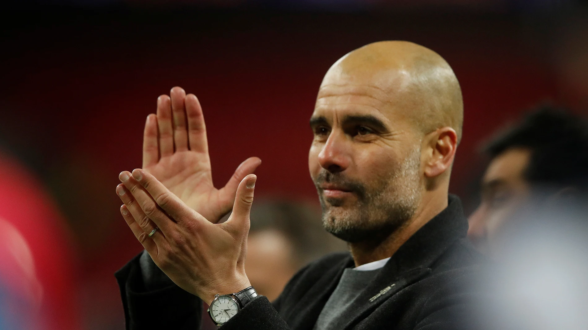 Guardiola celebrando el título Guardiola celebrando el título