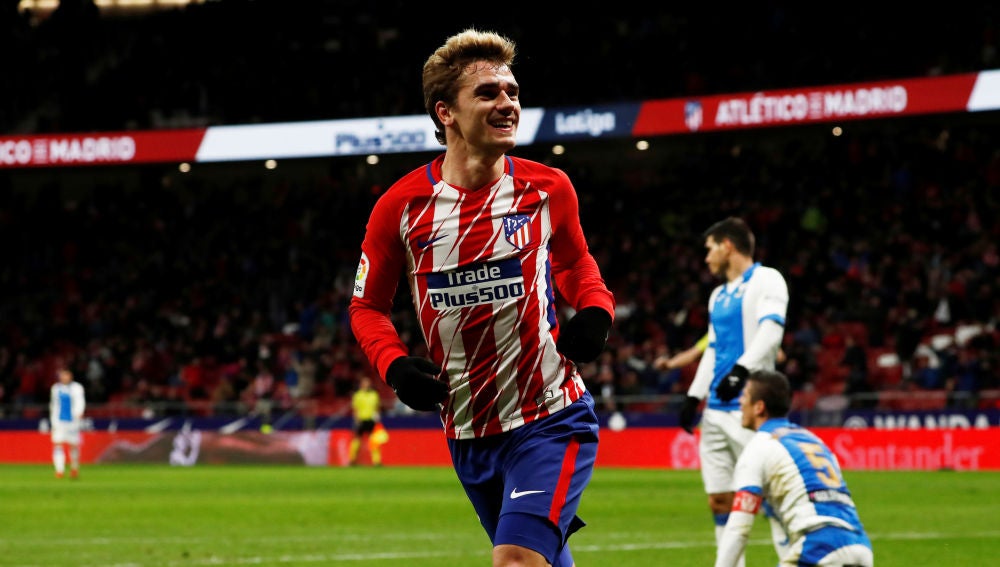 Antoine Griezmann celebra uno de sus goles en el Wanda Metropolitano