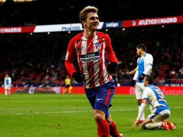 Antoine Griezmann celebra uno de sus goles en el Wanda Metropolitano