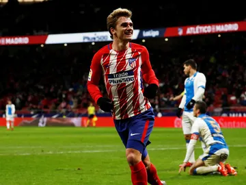 Antoine Griezmann celebra uno de sus goles en el Wanda Metropolitano Antoine Griezmann celebra uno de sus goles en el Wanda Metropolitano