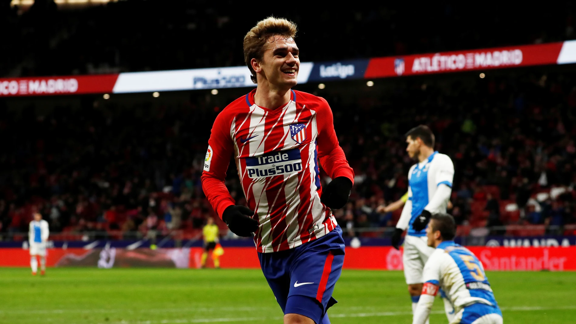 Antoine Griezmann celebra uno de sus goles en el Wanda Metropolitano Antoine Griezmann celebra uno de sus goles en el Wanda Metropolitano