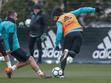 Marcelo, durante el entrenamiento del Real Madrid Marcelo, durante el entrenamiento del Real Madrid