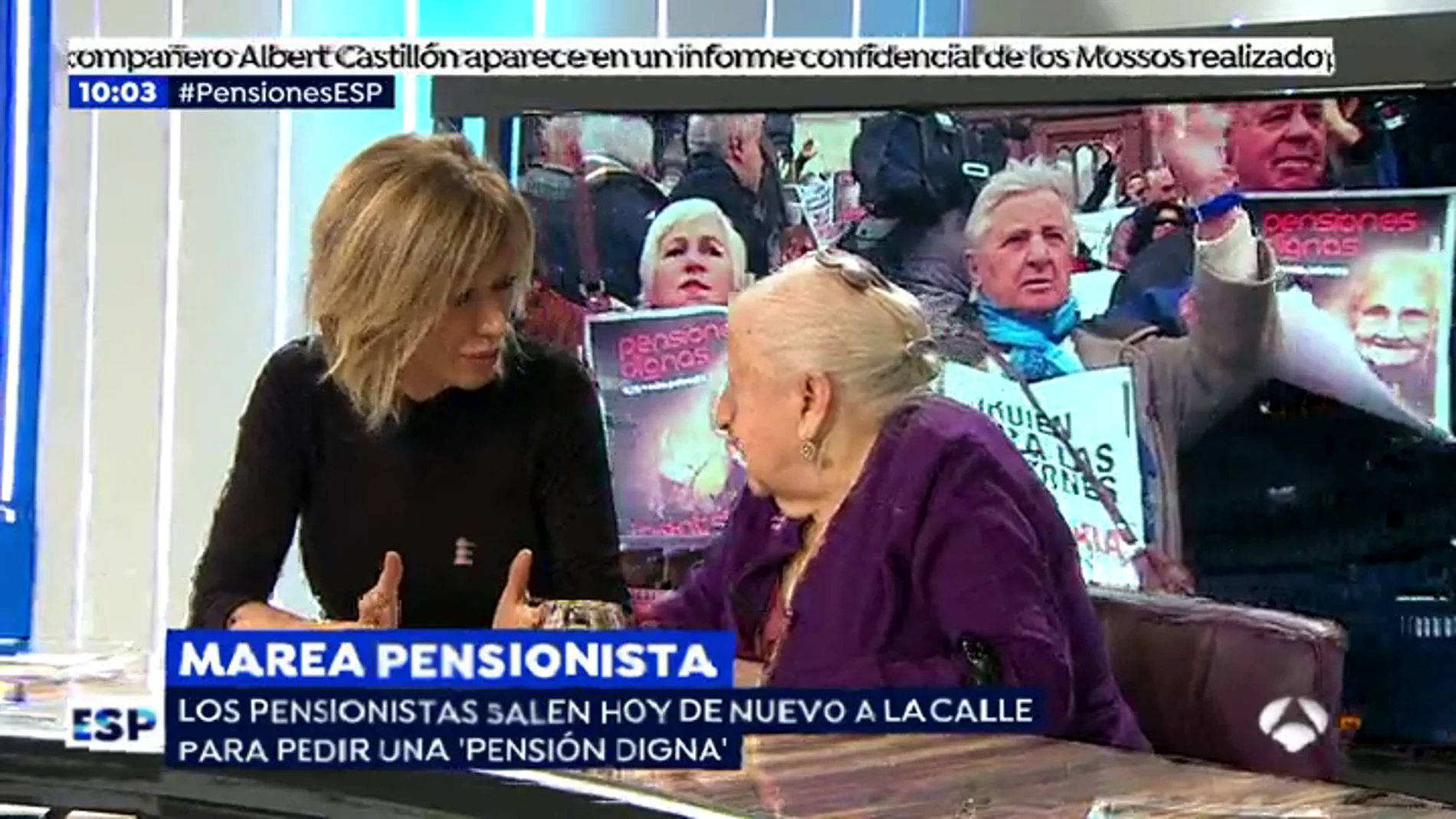 Paquita, sobre las pensiones: "Nos movemos porque los jóvenes que vienen detrás puedan conseguir una pensión"