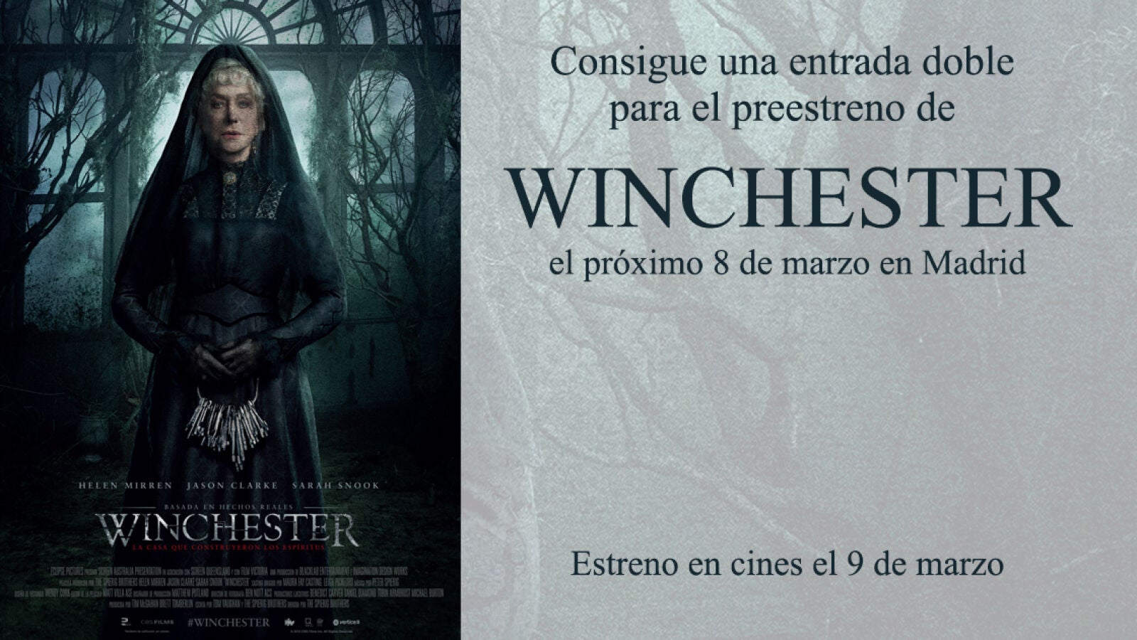 CONCURSO CERRADO: Consigue una entrada doble para el preestreno de 'Winchester' en Madrid