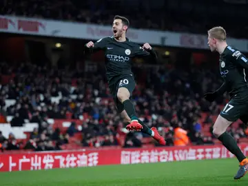 Bernardo Silva celebra el 0-1 ante el Arsenal Bernardo Silva celebra el 0-1 ante el Arsenal