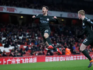 Bernardo Silva celebra el 0-1 ante el Arsenal Bernardo Silva celebra el 0-1 ante el Arsenal
