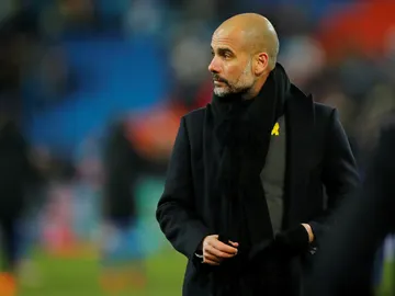 Guardiola, durante un partido del Manchester City Guardiola, durante un partido del Manchester City
