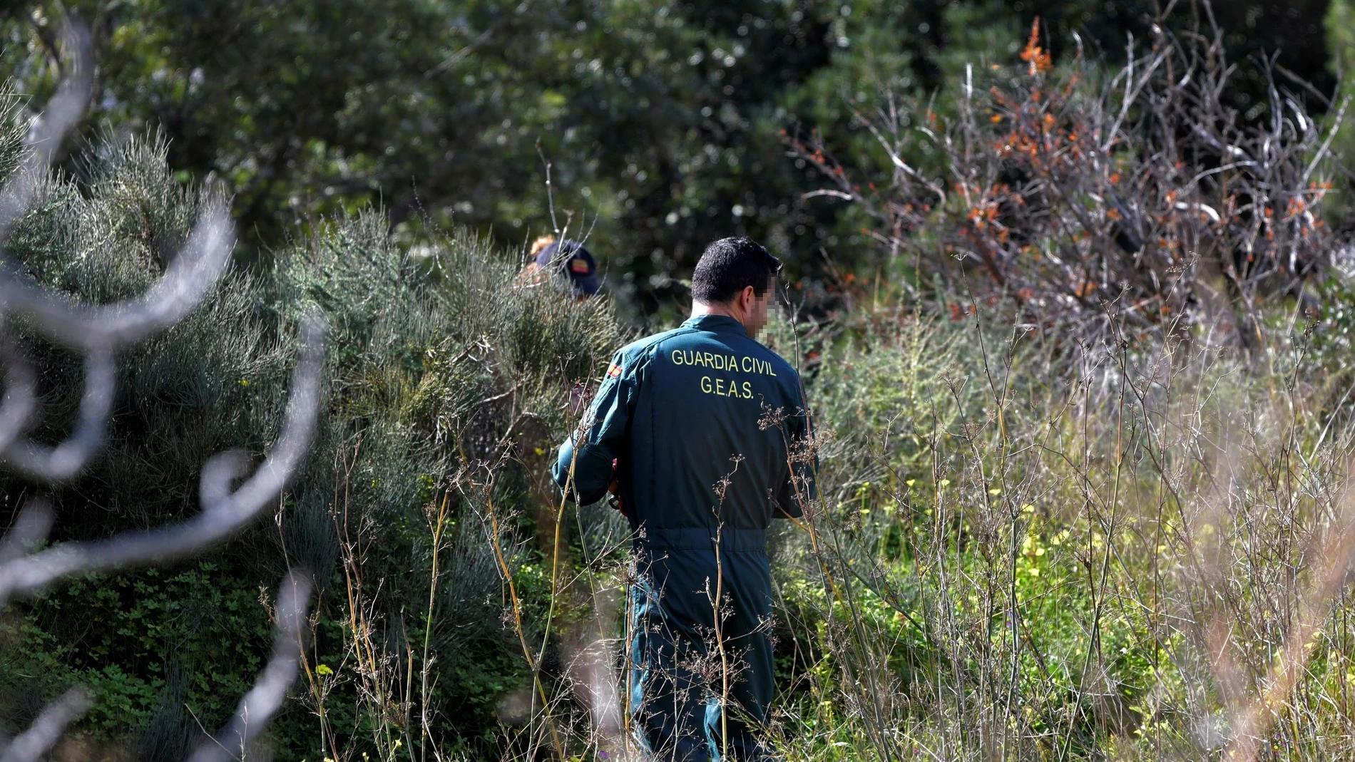 Un agente de la guardia civil durante las labores de búsqueda Un agente de la guardia civil durante las labores de búsqueda