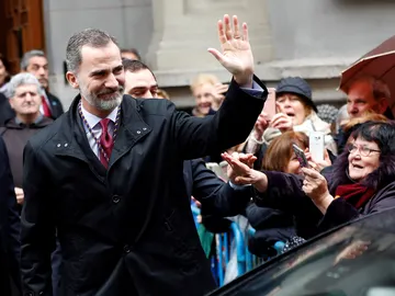 Felipe VI venera por primera vez como rey la imagen del Cristo de Medinaceli Felipe VI venera por primera vez como rey la imagen del Cristo de Medinaceli
