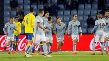 Los jugadores del Celta celebran un gol ante Las Palmas