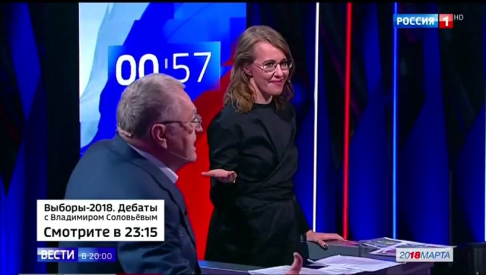 Desconocido empuja y arroja agua a Sobchak, candidata a la Presidencia rusa