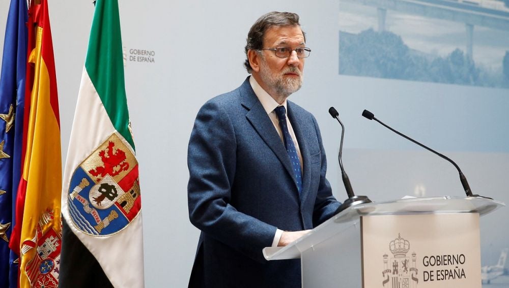 Mariano Rajoy en un acto en Badajoz