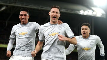 Matic celebra el gol del la victoria ante el Crystal Palace