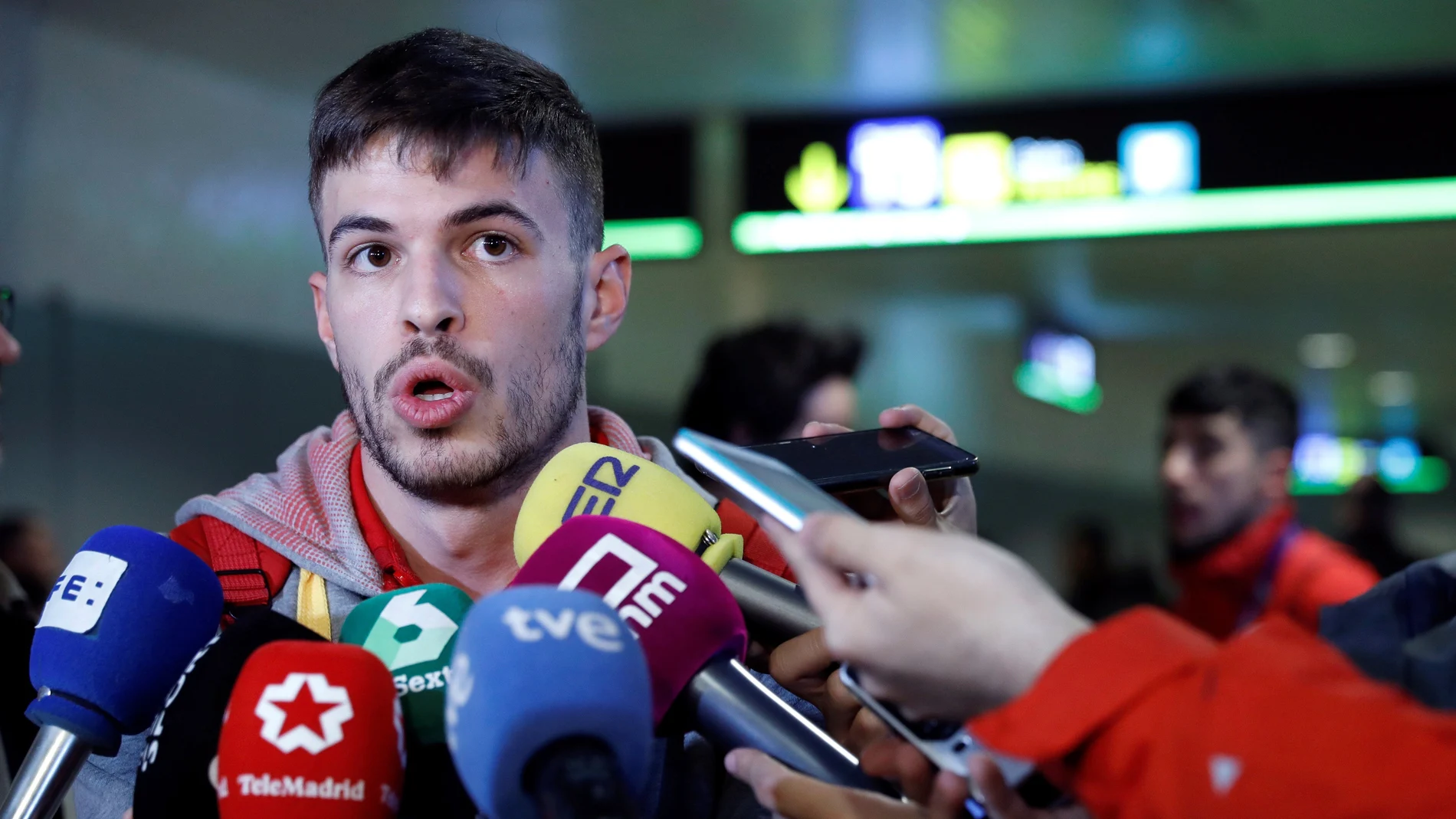 Óscar Husillos, a su llegada a Madrid Óscar Husillos, a su llegada a Madrid