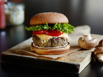 Hamburguesa con setas Hamburguesa con setas