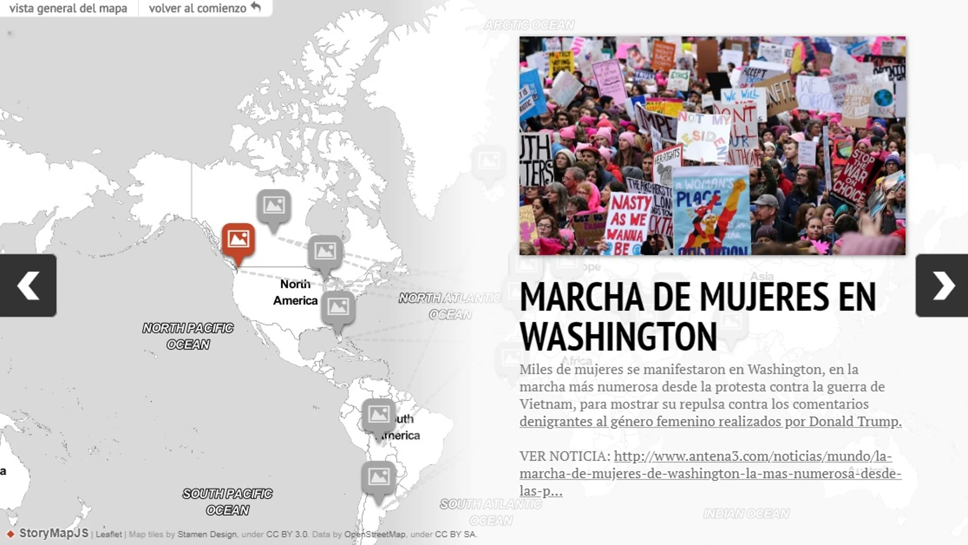 Mapa interactivo sobre los avances feministas en el mundo Mapa interactivo sobre los avances feministas en el mundo
