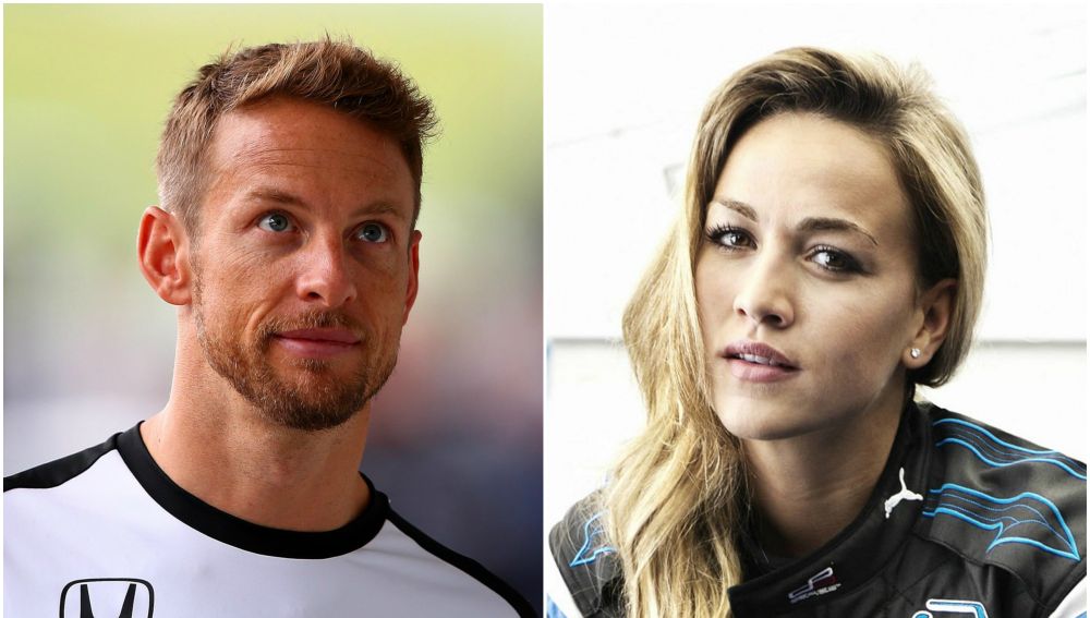 Jenson Button y Carmen Jordá