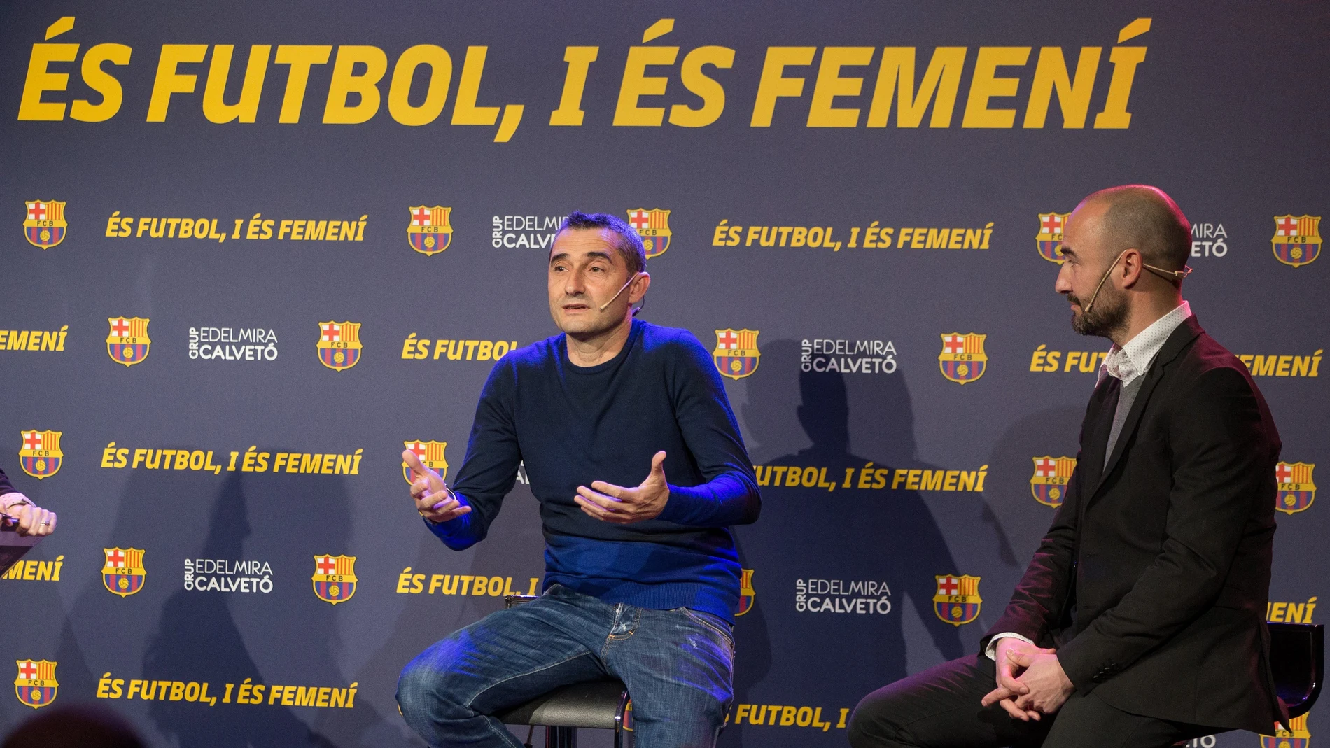 Ernesto Valverde, durante la jornada monográfica dedicada al deporte femenino Ernesto Valverde, durante la jornada monográfica dedicada al deporte femenino